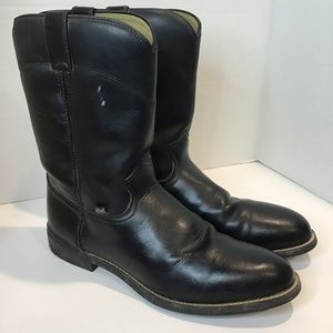Justin Basics Temple Black Cowboy Boots Sz 13D